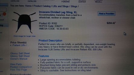 Sling for HOYER "SLING ONLY"