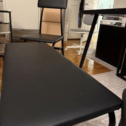 Black Leather Seating Set – 2 Chairs + 1 Bench – $35 – Brookline Pickup
