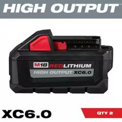 Milwaukee M18 18-Volt Lithium-Ion High Output 6.0Ah Battery Pack (2-Pack)