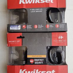 Kwikset Pismo Matte Black Entry Lock Set