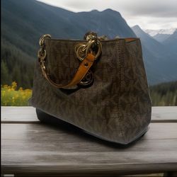 Michael Kors Cynthia Logo Medium Satchel Purse