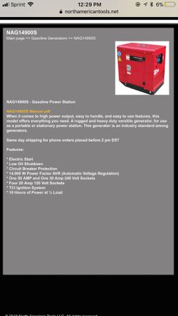 Silent Generator Serious folks only (contact info removed)1 will Deliver
