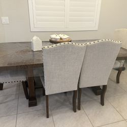 Dining Table With 4 Chairs And 1 Bench / Adjustable Table Can Be Smaller 