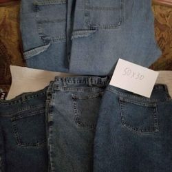 5 pairs mens size 50x30 denim jeans 10. each
