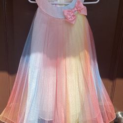 Rainbow Birthday Dress Girls 4. Easter.