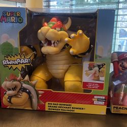 Big Bad Bowser With Princess Peach And Princess Daisy