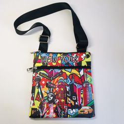 New York Fashion Design Crossbody Travel Casual Shoulder Bag - Multicolor - Red