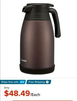 stainless steel vacuum carafe features a brown finish and 1.5-liter capacity.