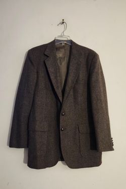 Vintage Imperial by Haggar Herringbone Wool Sport Coat Blazer Size :42L Color: Brown/Tan
