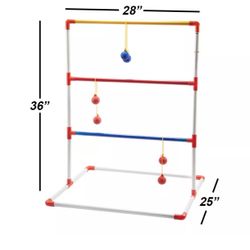 Portable Ladder Ball Toss Game Set. Outdoor Patio Backyard Lawn Game