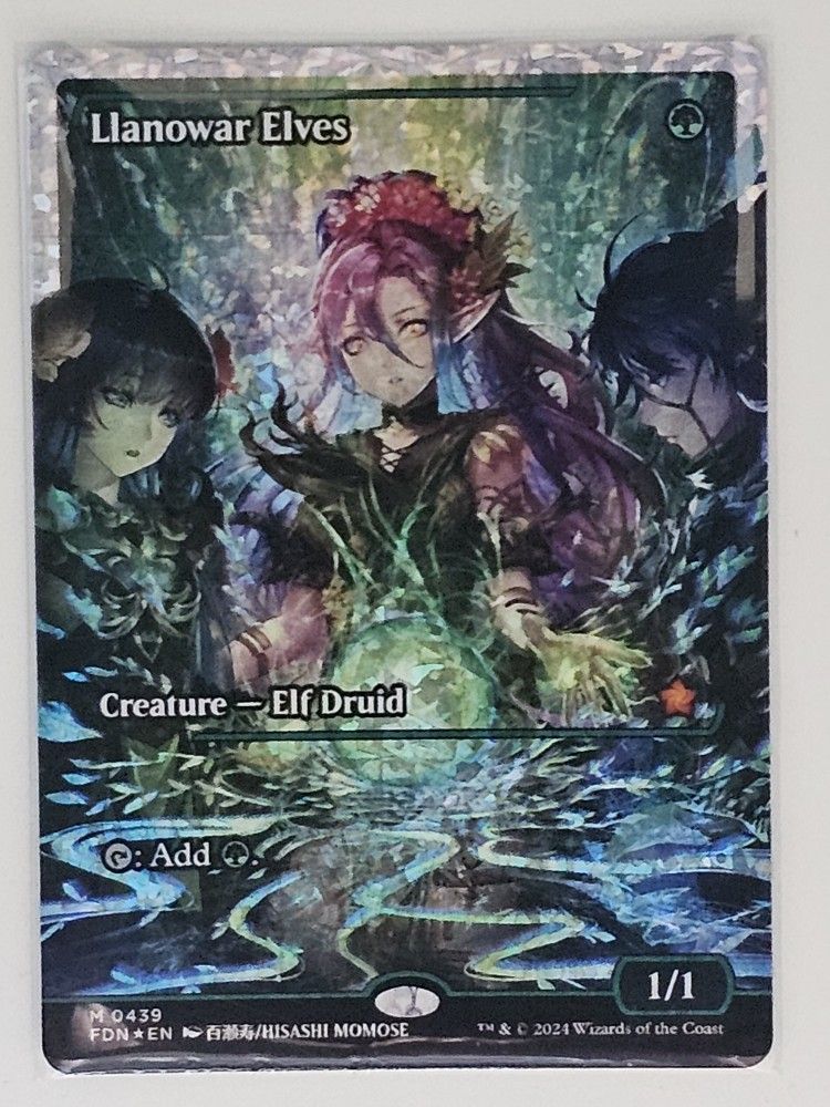 MTG Llanowar Elves (Anime Showcase) Fractured Foil NM Magic The Gathering
