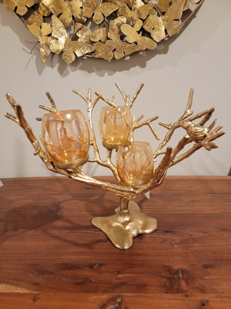 Beautiful Brand New Gold Candle Holders