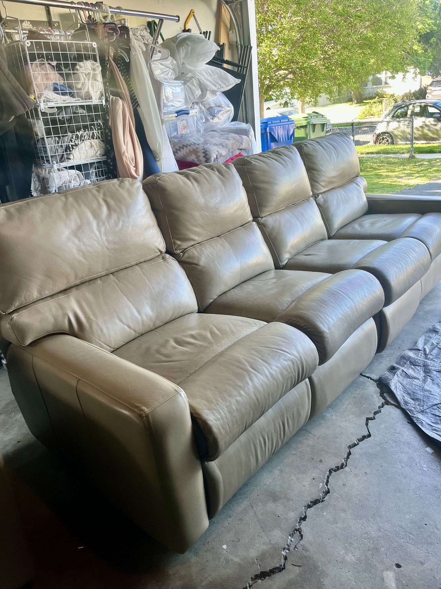Leather Sofa And Matching Swivel Chair