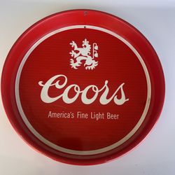 Vintage Coors Light Beer Tray Red Metal 