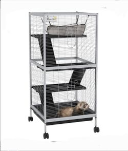 4-Tier Pet Cage on Wheels w Hammock~NEW~45"H x 20.5"L x 20.5"W~Small Pet Habitat w 2 Doors