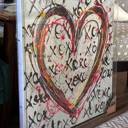 WEXEL ART XOXO HEART BY ANAKANA GOSWAMI 28” H X 28” W X 2” D  Clear ACRYLIC CEAR SHADOWBOX
