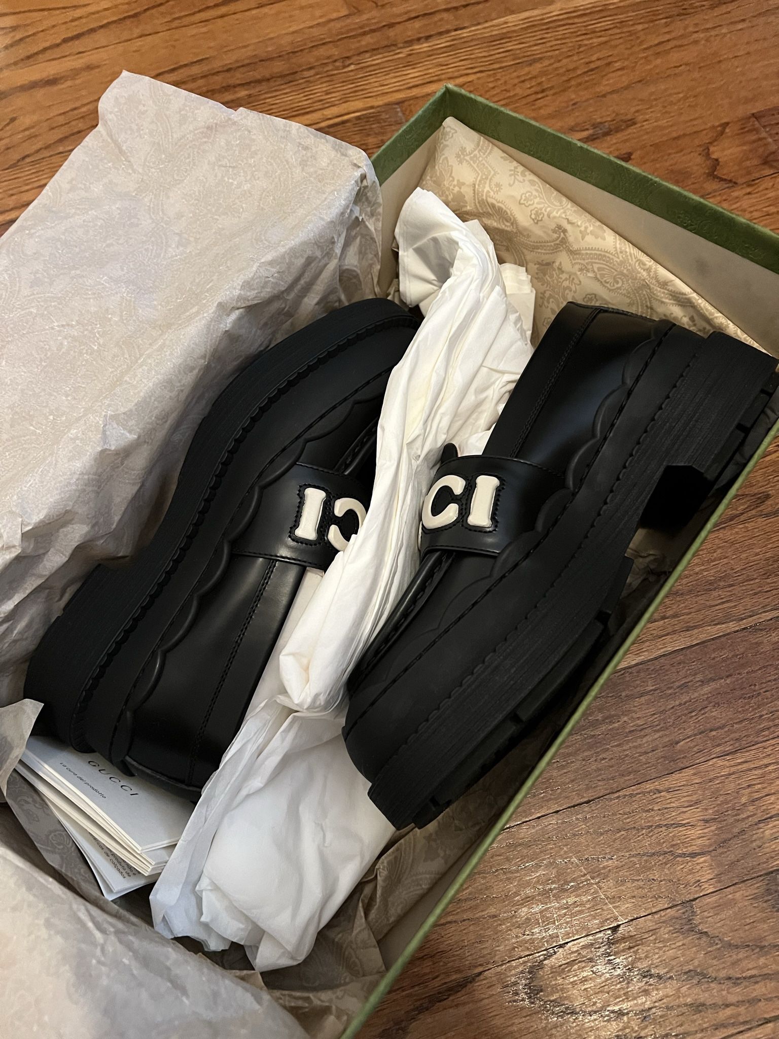 Black Leather Gucci Loafer