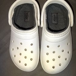 Ladies white insulated crocs