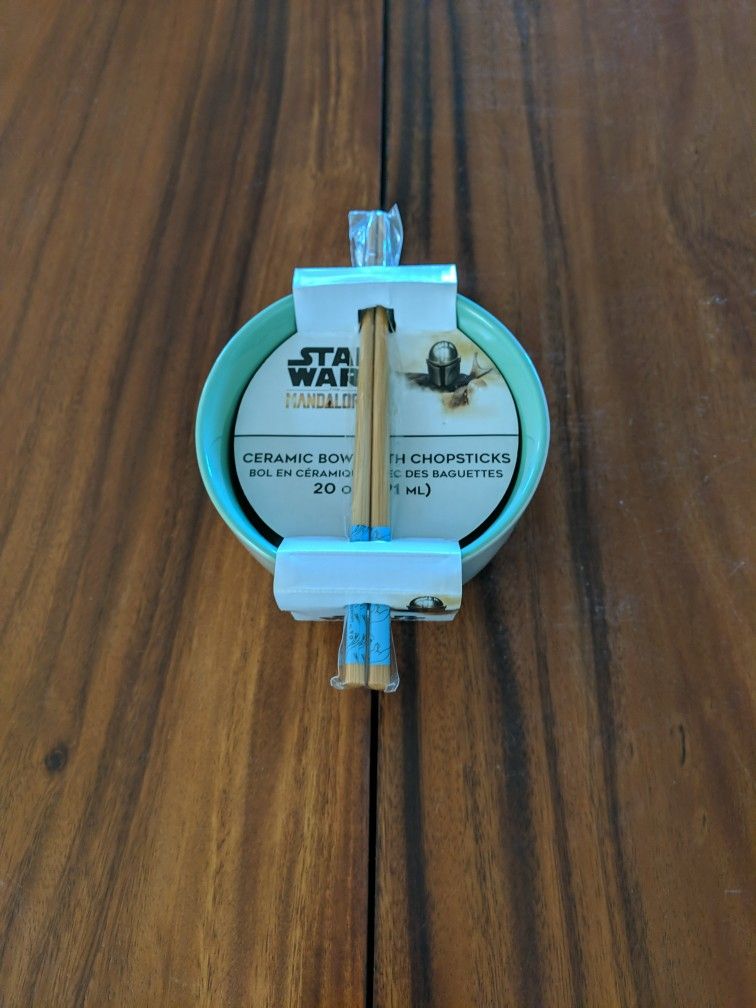 New In Package Star Wars The Mandalorian Ceramic Bowl With Chopsticks 20 Oz