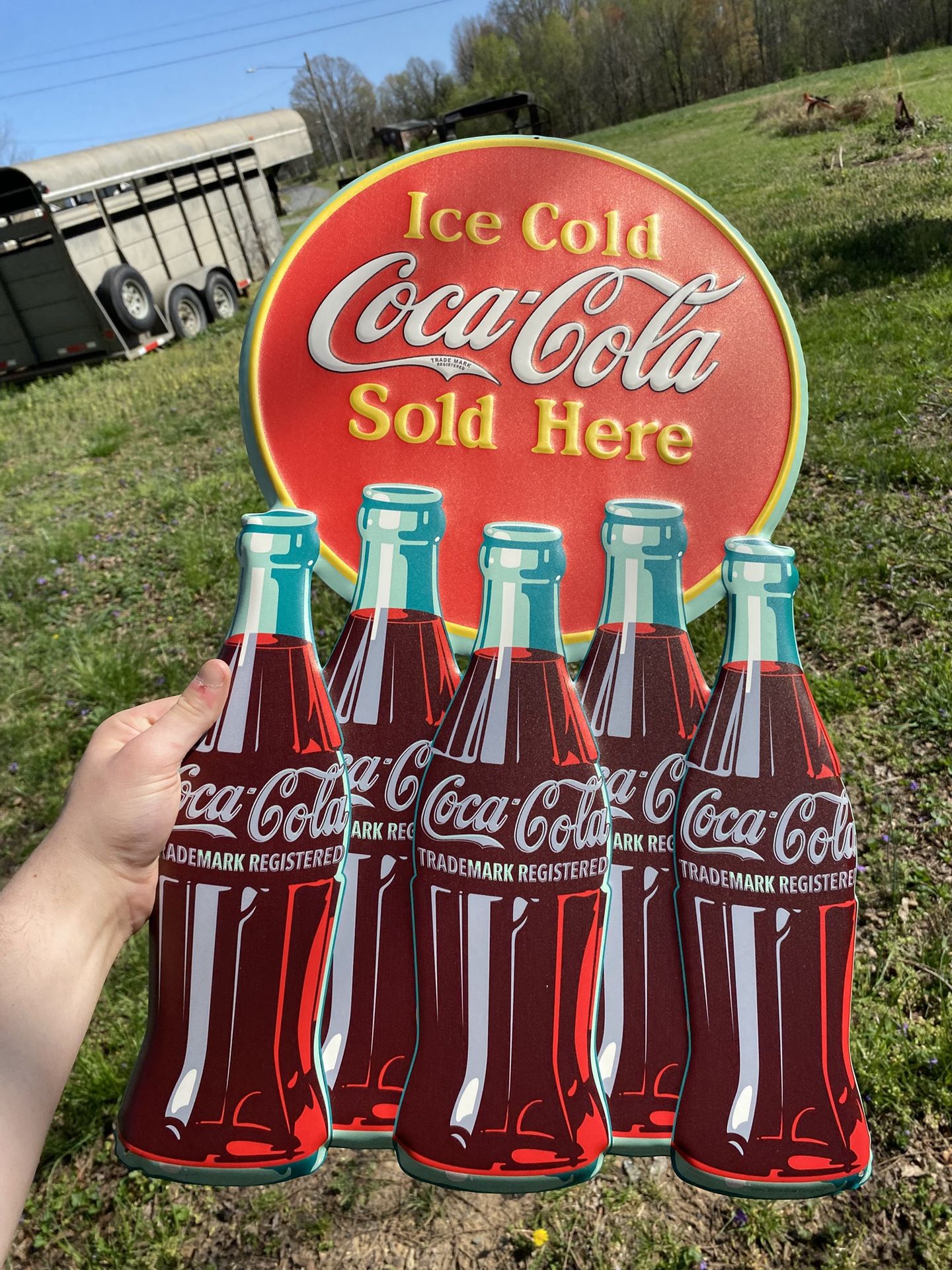 Large Coca Cola Metal Sign