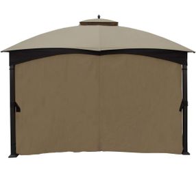 4 PC Privacy Curtain Polyester Suit  For 10 × 12 Gazebo, Brown
