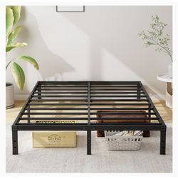 Queen Or King Metal Platform Bedframe 