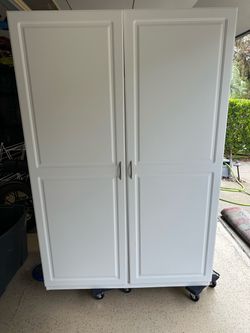 White Storage Cabinet for Garage or Office