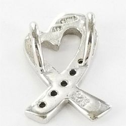 Women's Sterling Silver 925 Charm / Pendant with White Stones . #82184