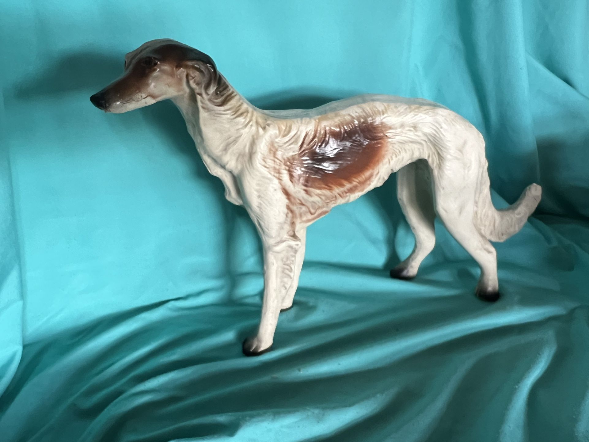 CHALK WARE VINTAGE PERFECT STATUE BORZO DOG MINT WOLFHOUND