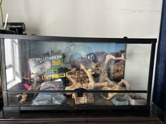 Huge Full Glass 40 Gallon Reptile Tank, Front Opening Reptile Terrarium
