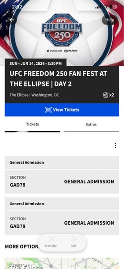 2 ufc White House tickets