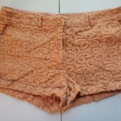 Peach Lace Shorts