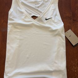 Nike Women’s White Sleeveless Dri-Fit Tank Top (XL)