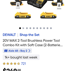 BRAND NEW ATOMIC DEWALT DRILL SET