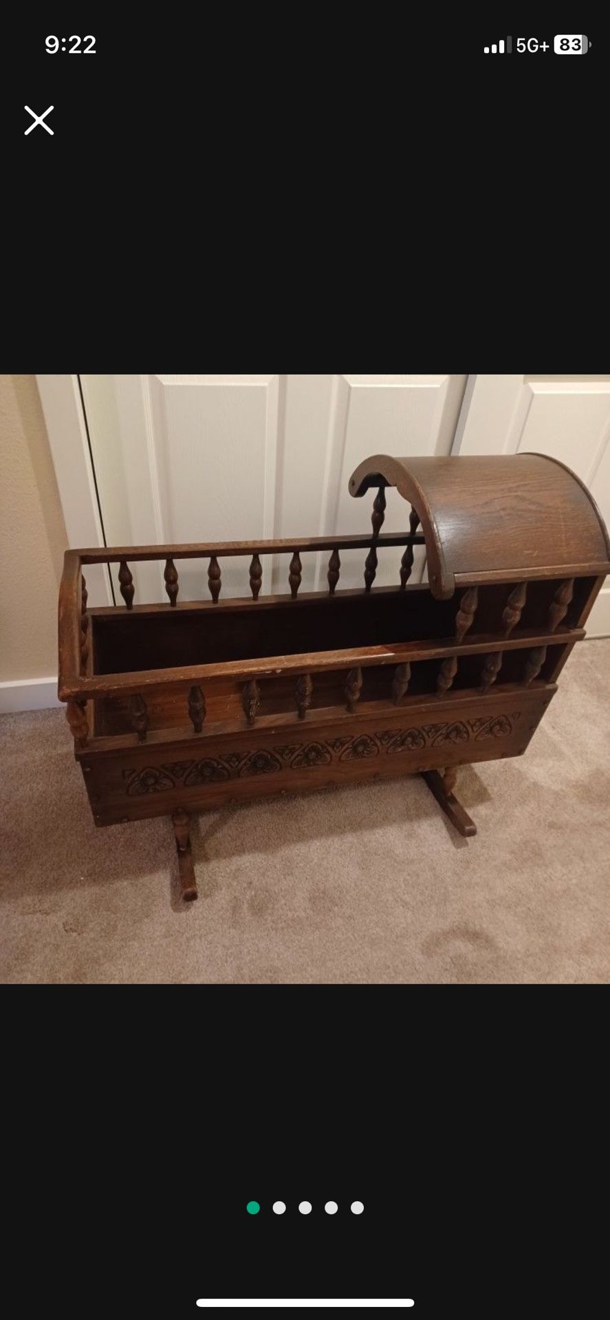 Antique Oak Cradle