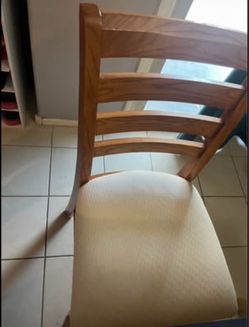 Set of 4 counter height ladder back dining chairs