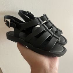 Mini Melissa Black Jelly Sandals