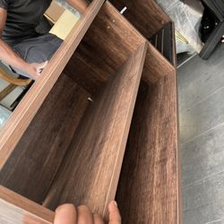 Wood TV Stand; Gold Legs 