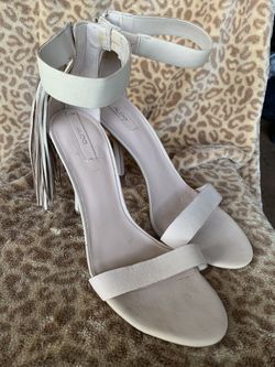 Aldo Nude Fringe Heels