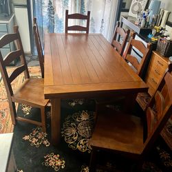Handsome heavy wood dining set