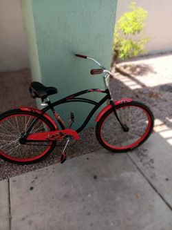 Huffy Big Daddy  Black and Red Cruiser Bike with Flame Graphics