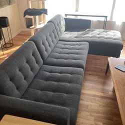 IKEA Dark Grey Chaise Sofa