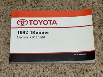 1992 Toyota 4Runner Owner’s Manual