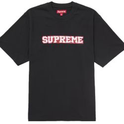 Supreme Satin Appliqué Tee - Black (Small)