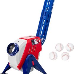 Franklin Sports Kids Pitching Machine - Plastic Baseball Pitching Machine for Kids Batting Practice - MLB Power Pitcher with Adjustable Speeds