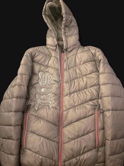 dark gray Sky's Da Limit El Chapo Puffer Jacket,