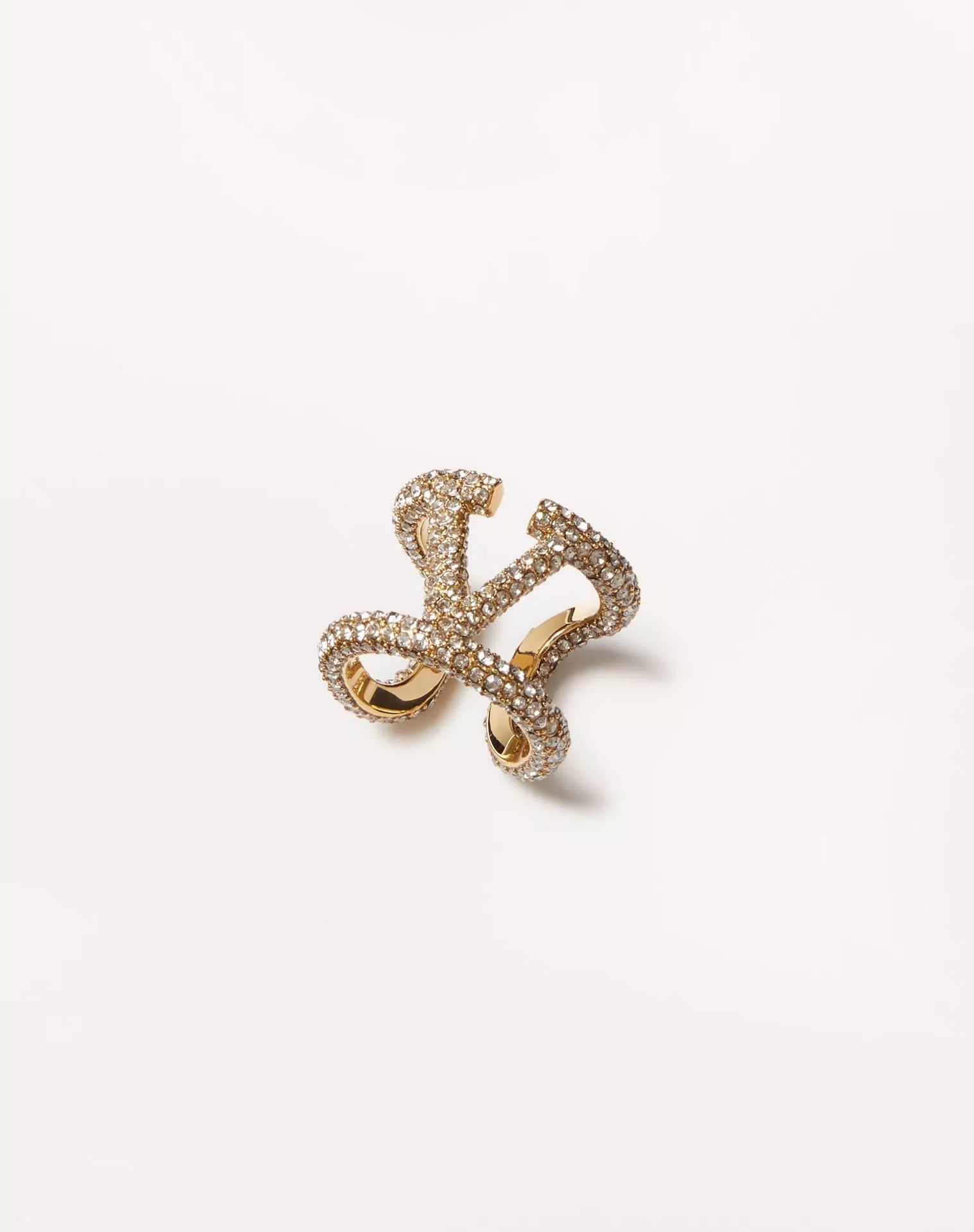 VLOGO SIGNATURE RING IN METAL AND SWAROVSKI® CRYSTALS