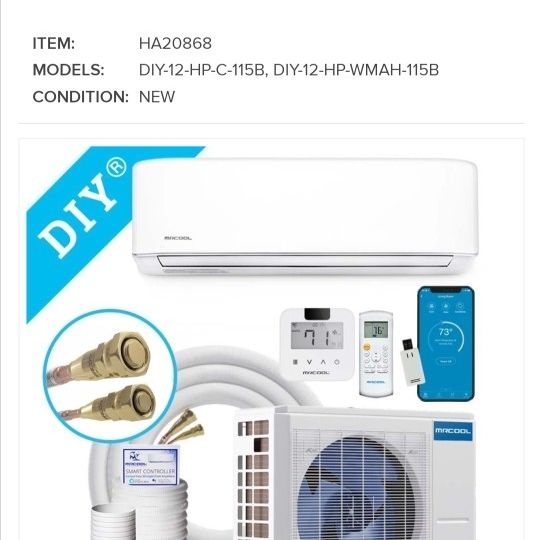 Mr Cool DIY 12000 BTU Mini Split for Sale in Phoenix, AZ - OfferUp