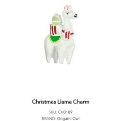 ORIGAMI OWL CHRISTMAS LLAMA CHARM