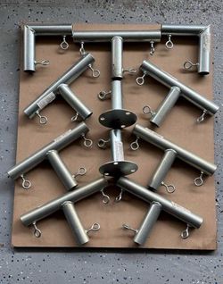 Metal Pipe Pole Stand Set 10ft, Heavy Duty complete with connectors